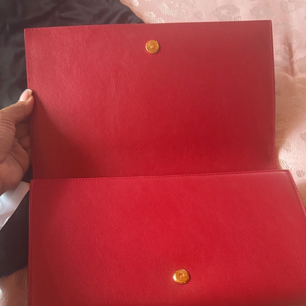 Saint Laurent Scarlet Leather Clutch - Picture 3 of 6